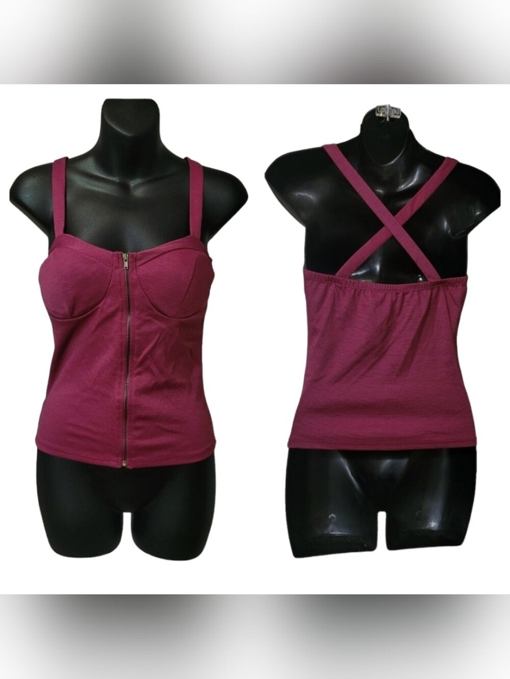 NWT Full Tilt Zip Front Corset Top Sz M